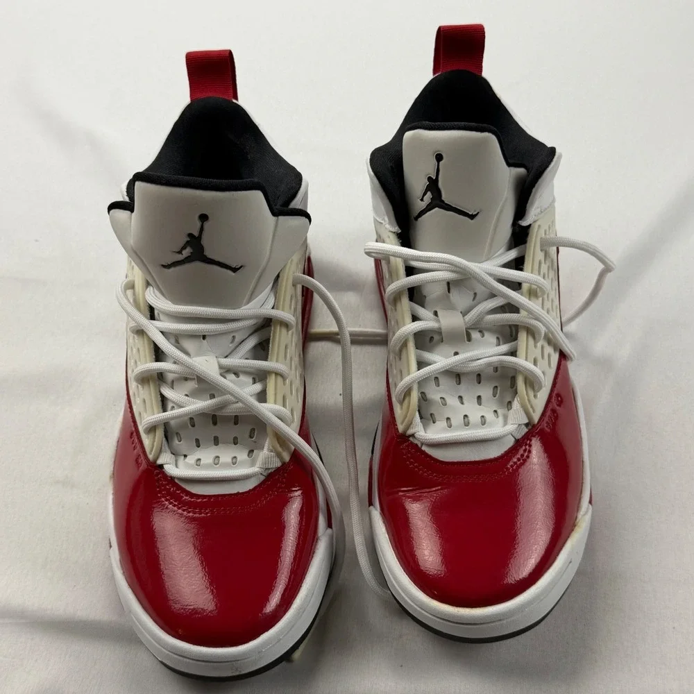 Jordan Air 200E Sneakers Boys 5.5Y Red White Patent Leather CD6123-106